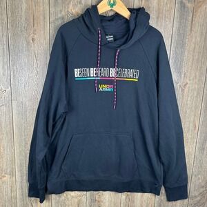 Under Armour UA Heavyweight Terry Black History Month Hoodie Mens Size XXL Black